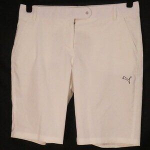 PUMA | 17 inch waist measured | Stylish White Casual Shorts | Stitched Puma Logo